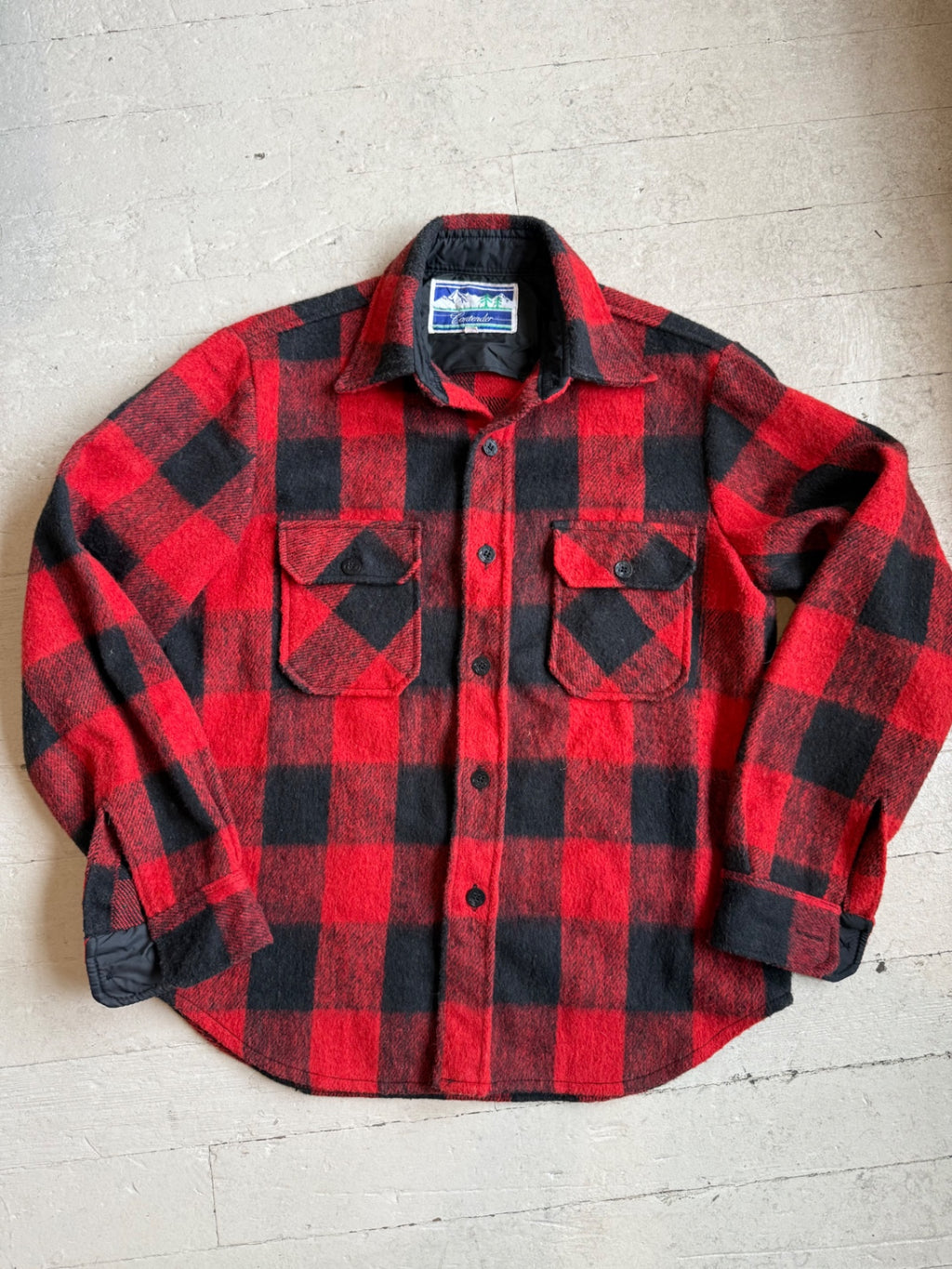 Vintage Wool and Silk Blend Buffalo Plaid Flannel