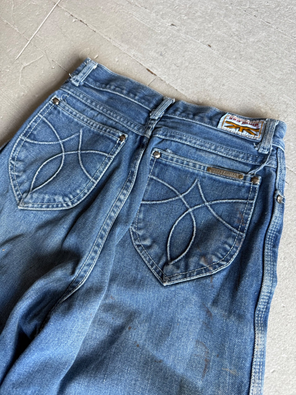 1970s Brittania Wide Leg Painter Jeans