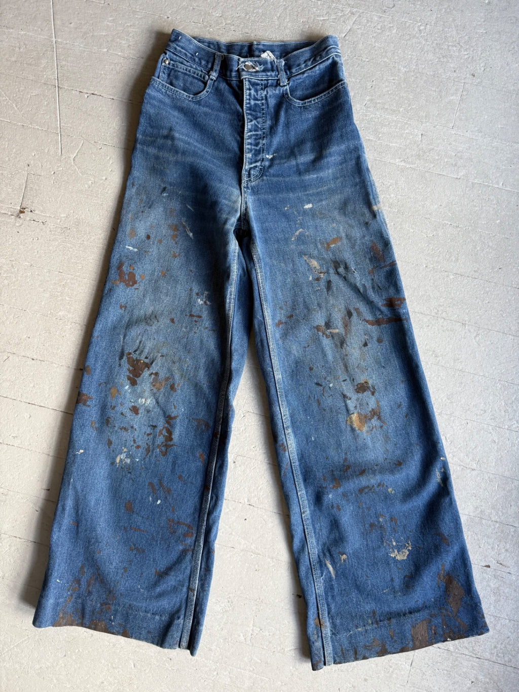 1970s Brittania Wide Leg Painter Jeans