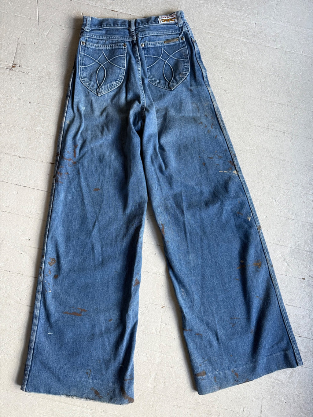 1970s Brittania Wide Leg Painter Jeans