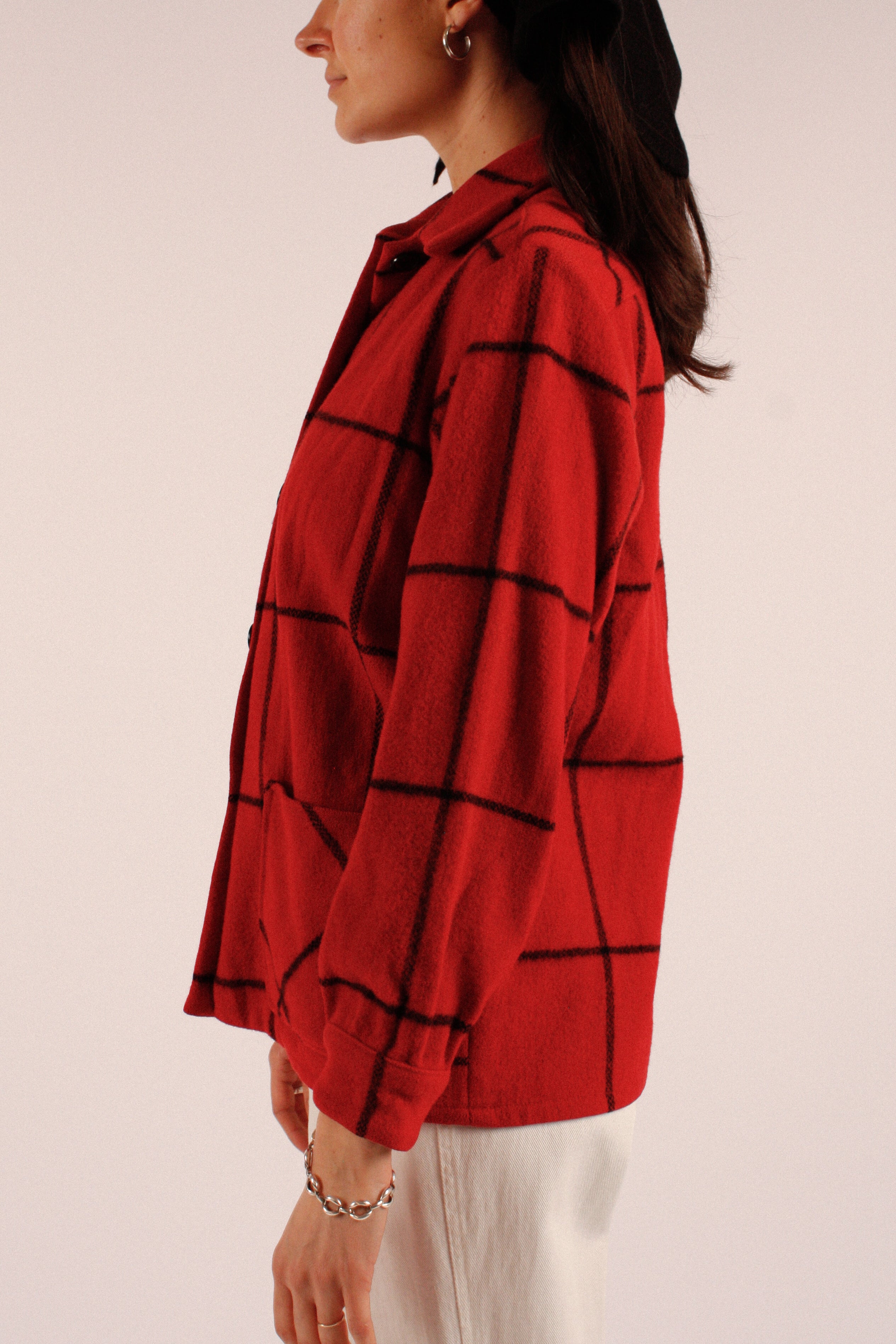 J7015 美品 イザイア カシミヤ混チェック柄テーラードジャケット 赤系 50 1950s Wool Jacket – Ice Cream for Crow Vintage