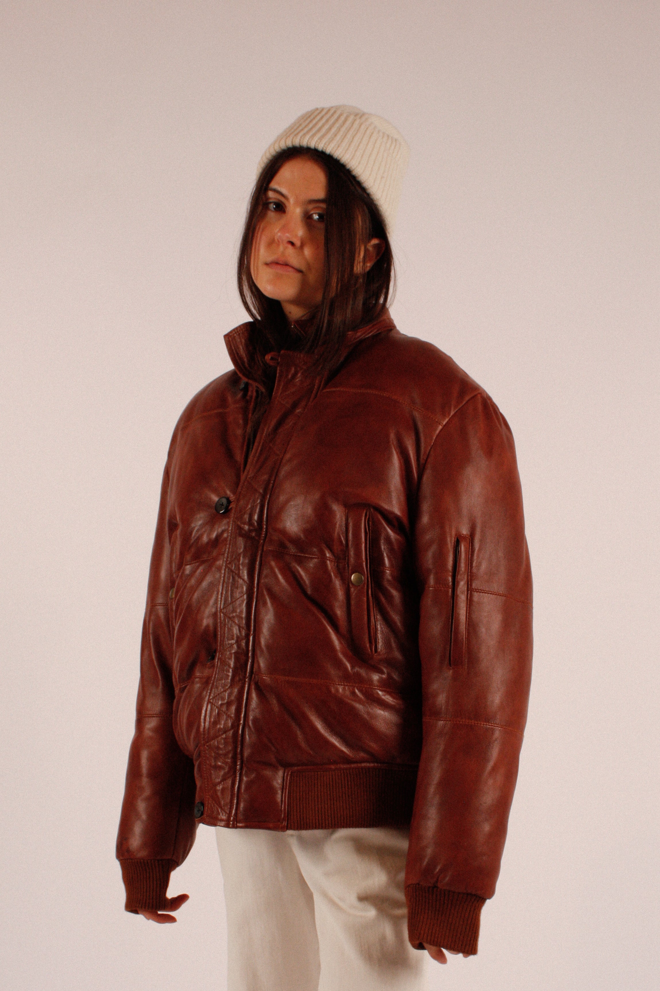 Vintage Leather Puffer