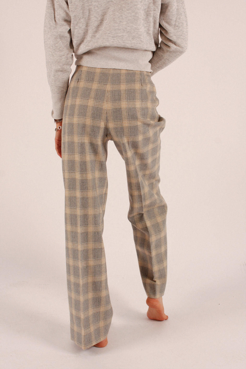 Vintage Wool Blend Lined Plaid Pants
