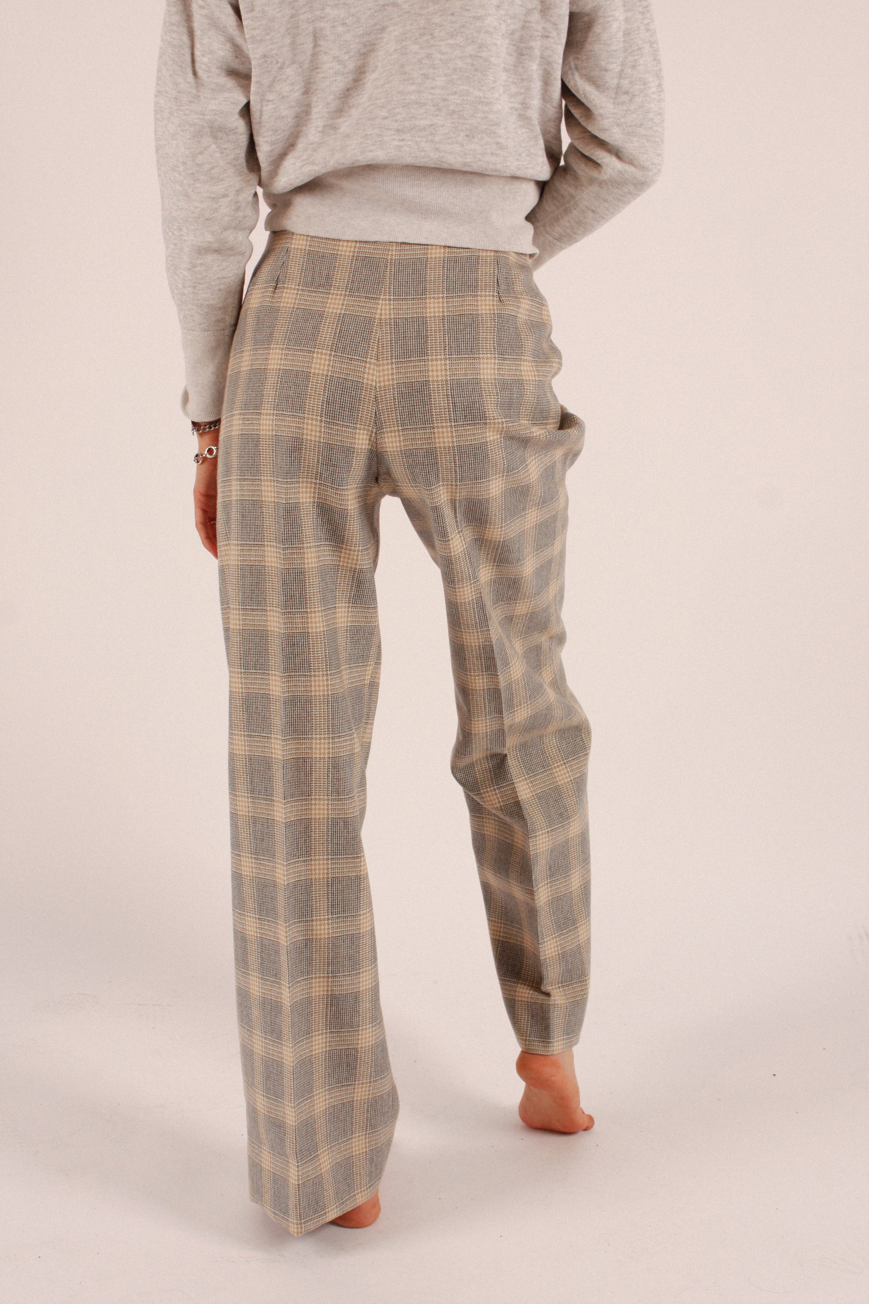 Vintage Wool Blend Lined Plaid Pants