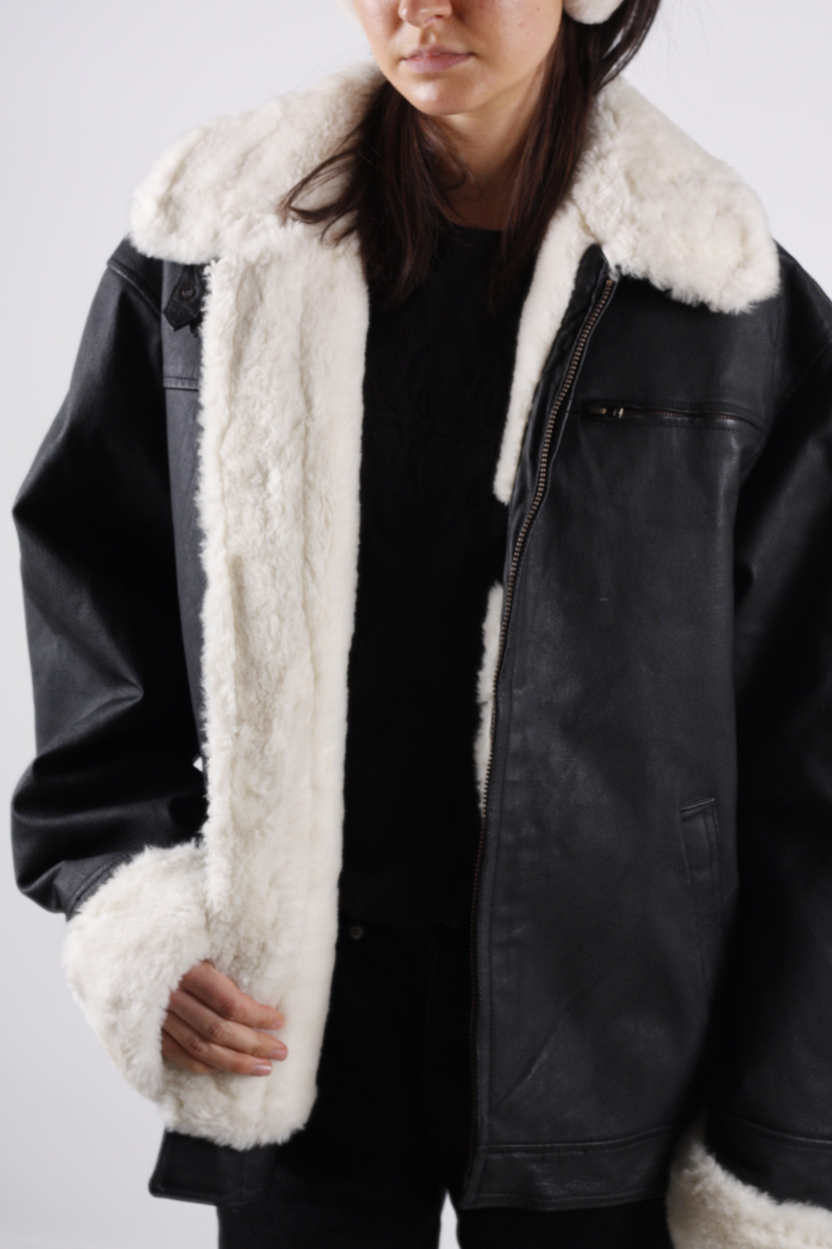 Vintage Shearling Leather Jacket