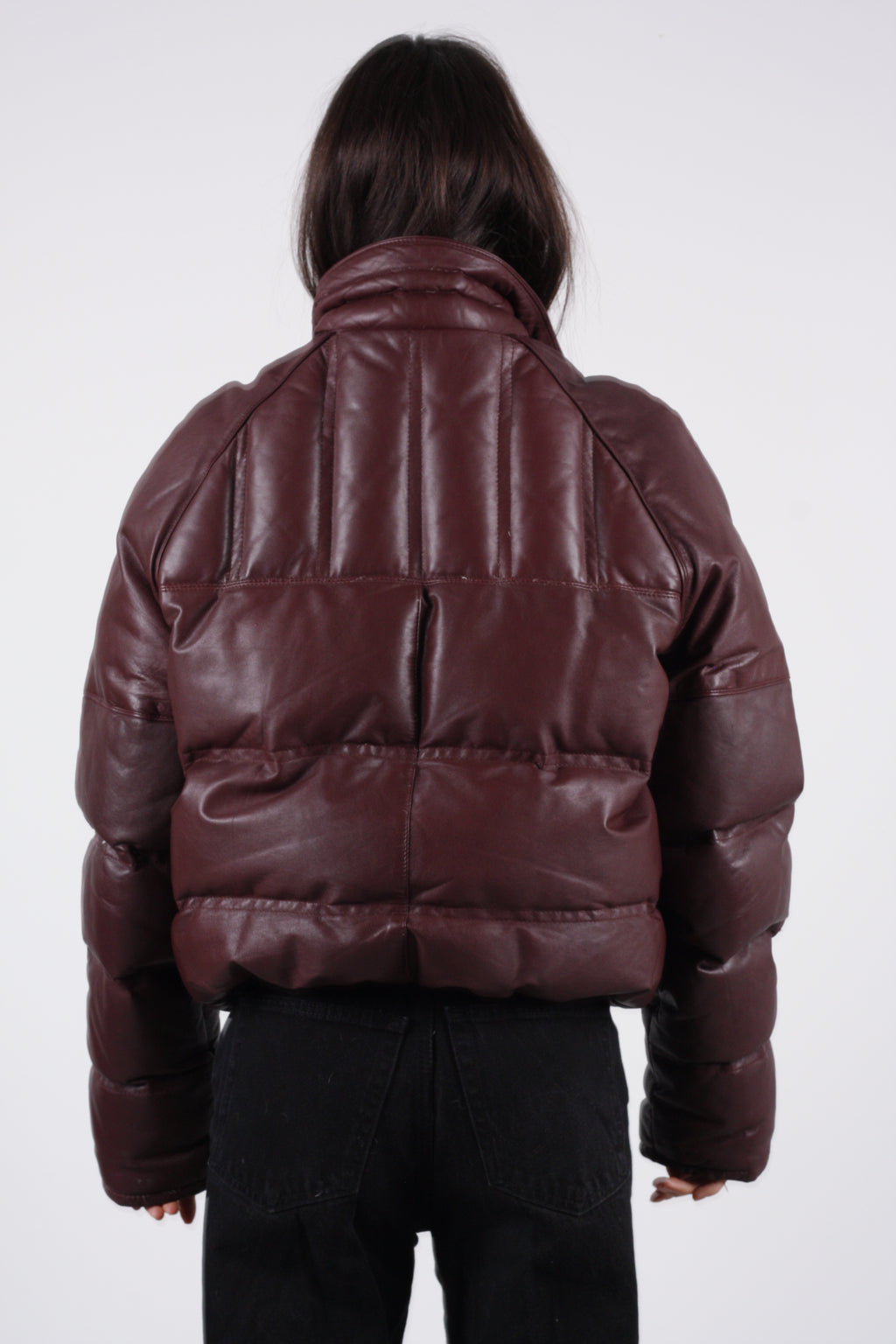 Vintage Leather Puffer Jacket