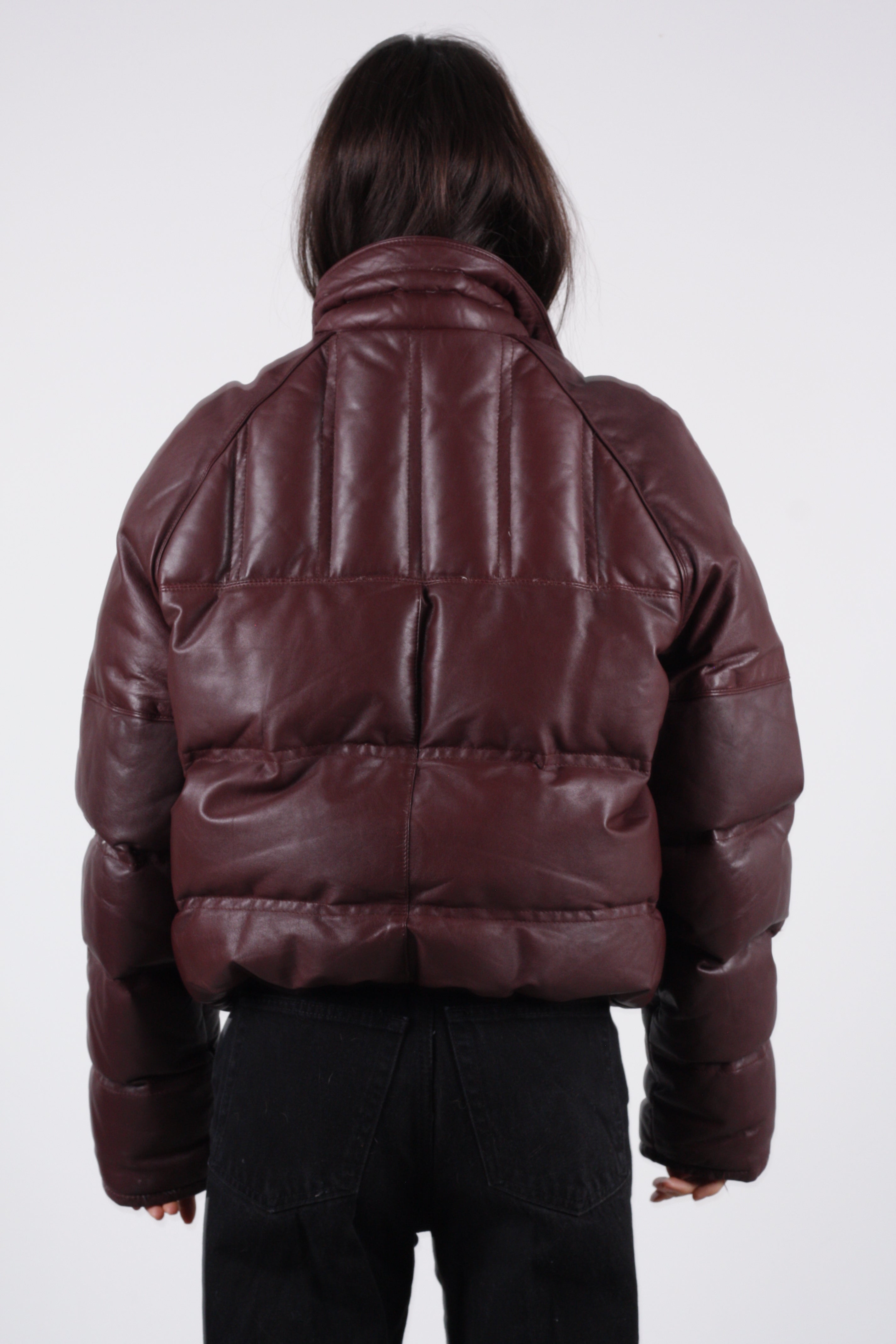 Vintage Leather Puffer Jacket