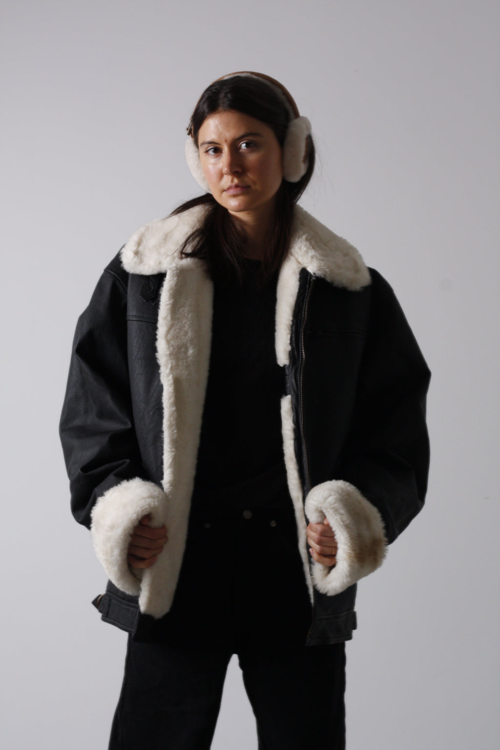 Vintage Shearling Leather Jacket