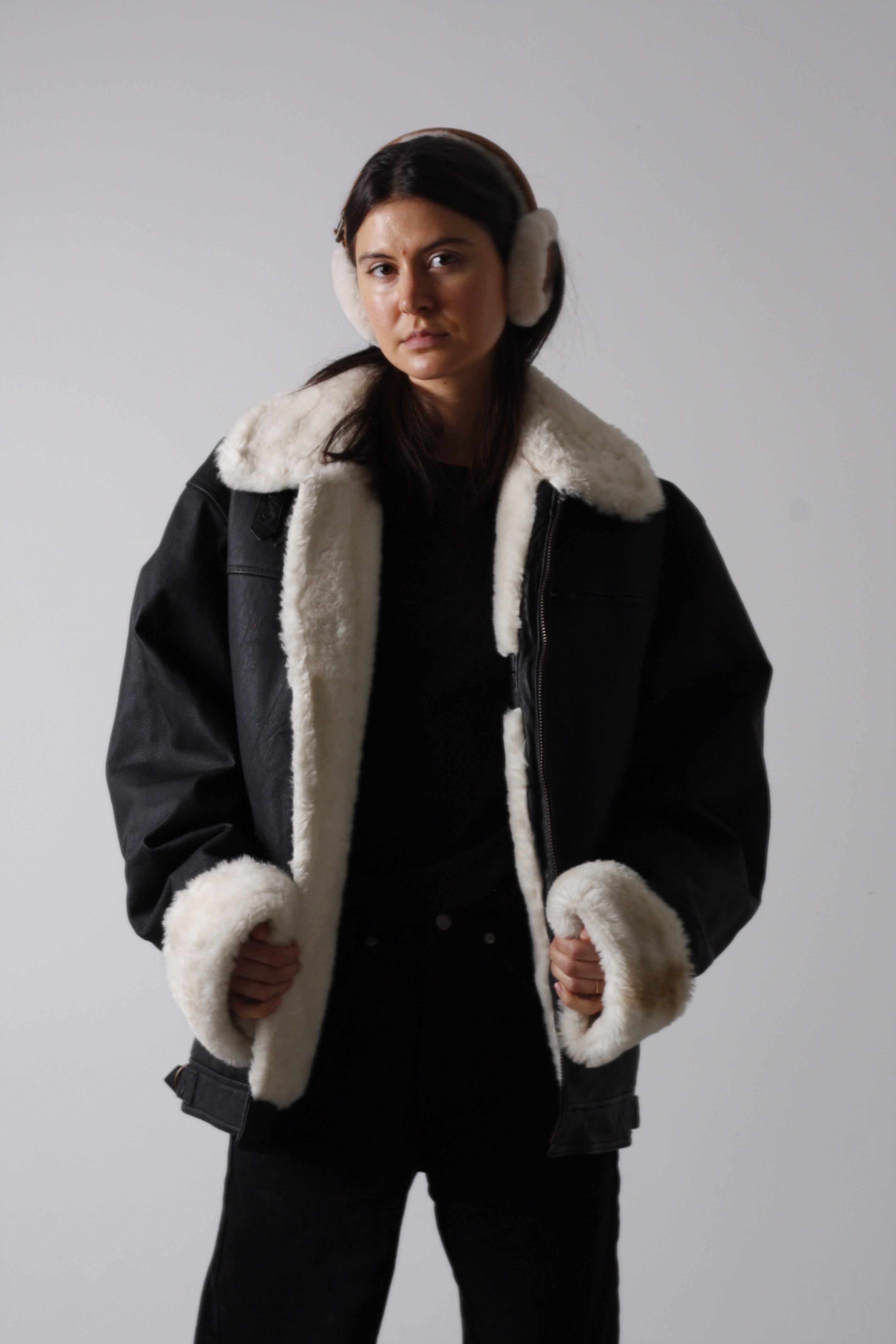 Vintage Shearling Leather Jacket