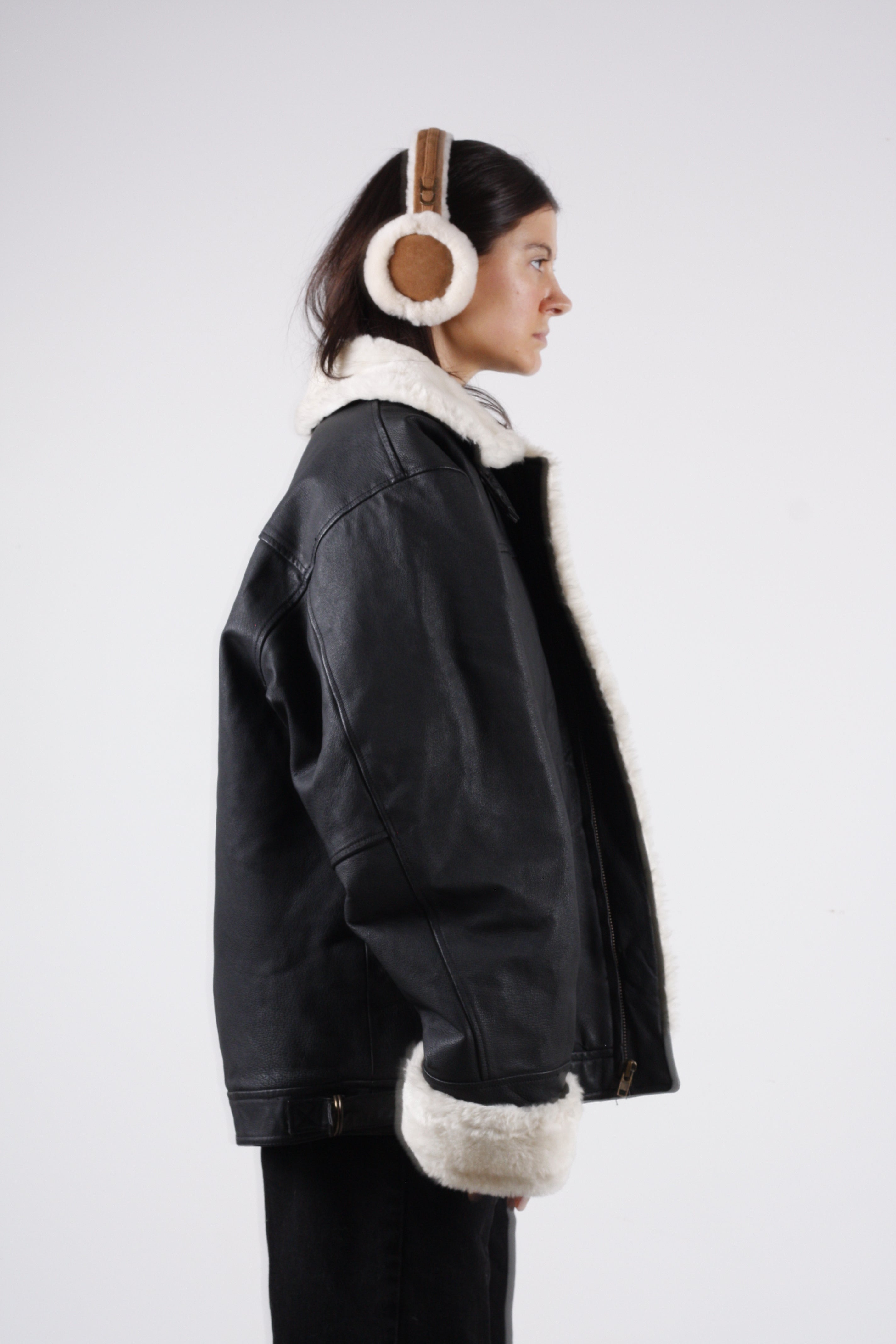 Vintage Shearling Leather Jacket